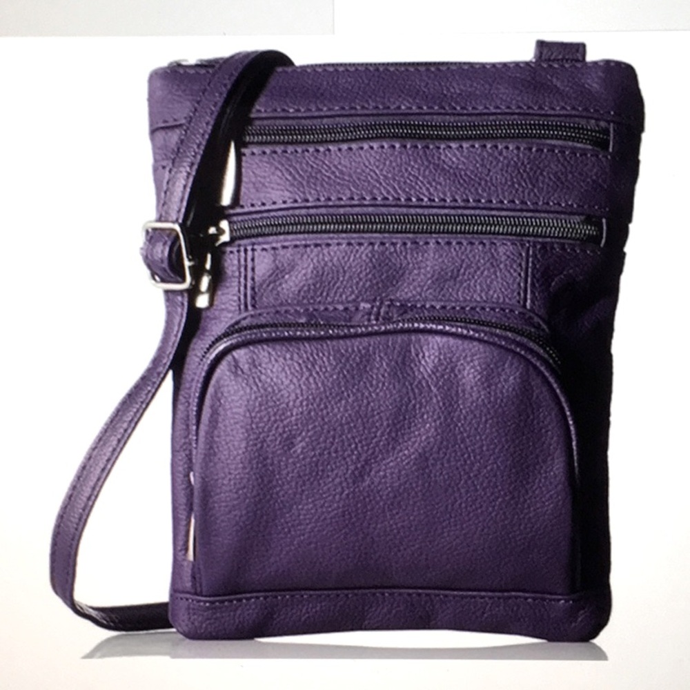 Small Cross-Body Multi-Pocket Leather Bag